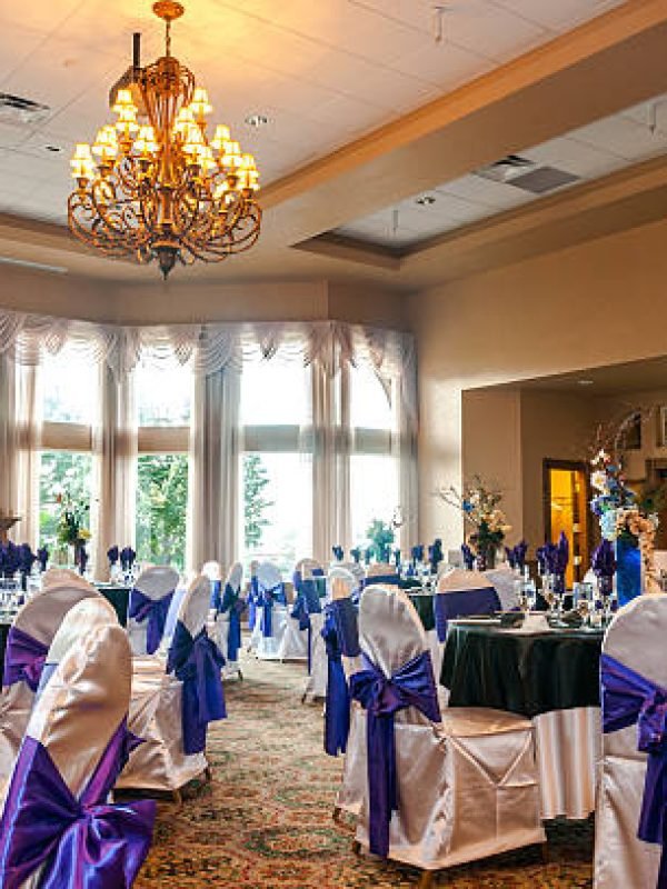 decorated tables for wedding party. HDR image